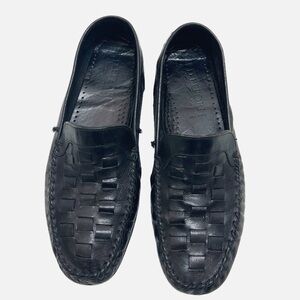 D Lepori Woven Black Leather Loafers Mens size 11 42